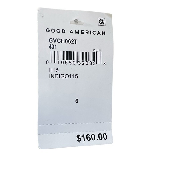 Good American Good Vintage Jean Straight Leg Distressed Hi Rise Size 6 / 28 NWT - Picture 10 of 11